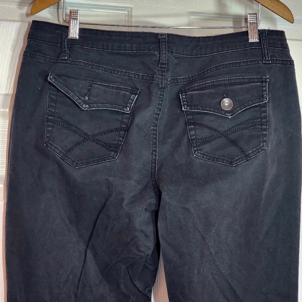 VINTAGE 90s Y2k Jeans LEI Chelsea Lowrise Black Jr. Size 17 Pants Pockets - Picture 6 of 7